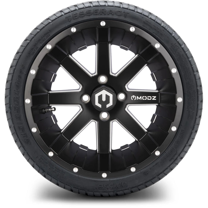 MODZ 14" Assault Matte Black with Ball Mill Wheels & Street Tires Combo