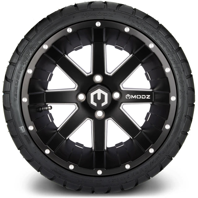 MODZ 14" Assault Matte Black with Ball Mill Wheels & Street Tires Combo