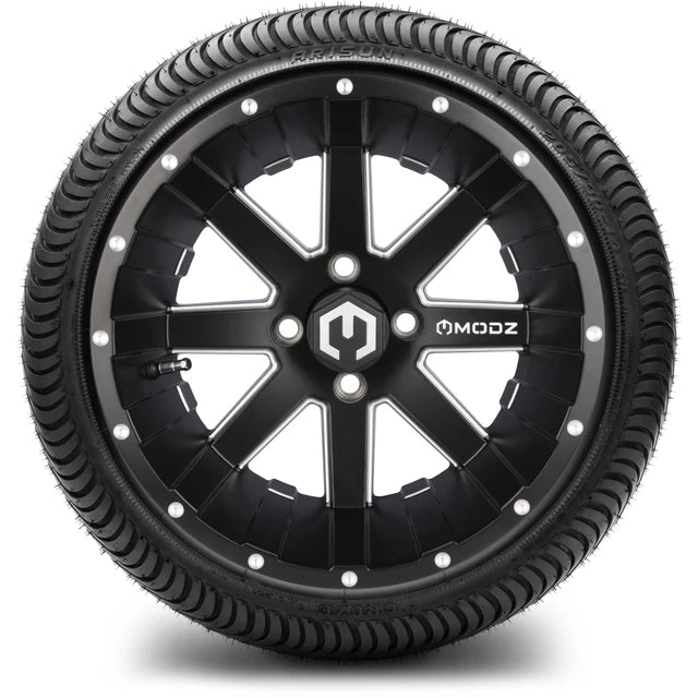 MODZ 14" Assault Matte Black with Ball Mill Wheels & Street Tires Combo