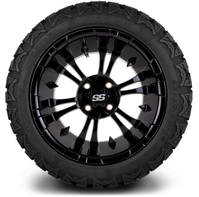 MODZ 14' Vampire Glossy Black - Tire and Wheel Combo