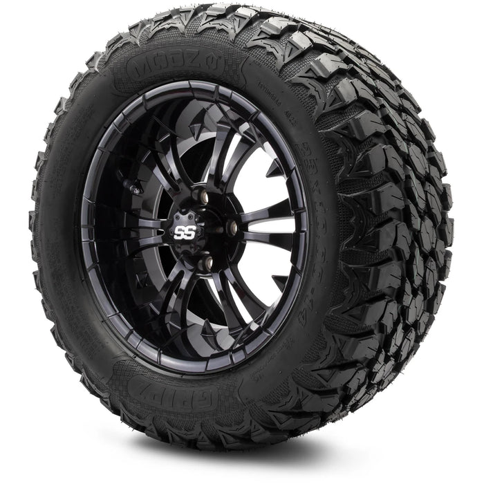 MODZ 14" Vampire Glossy Black Wheels & Off-Road Tires Combo