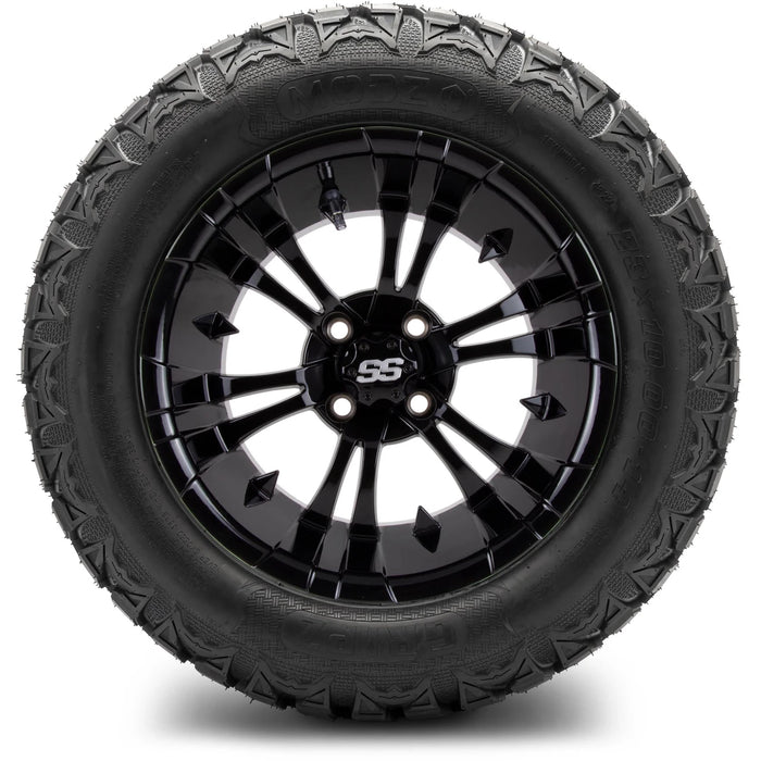MODZ 14" Vampire Glossy Black Wheels & Off-Road Tires Combo