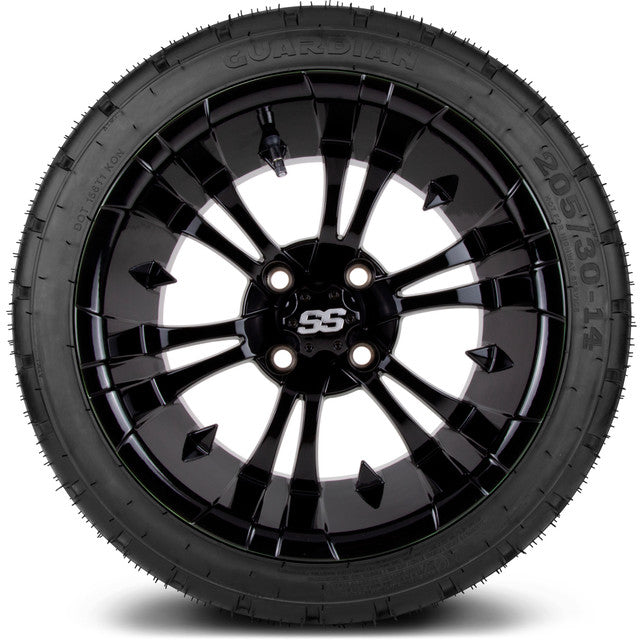 MODZ 14' Vampire Glossy Black - Tire and Wheel Combo
