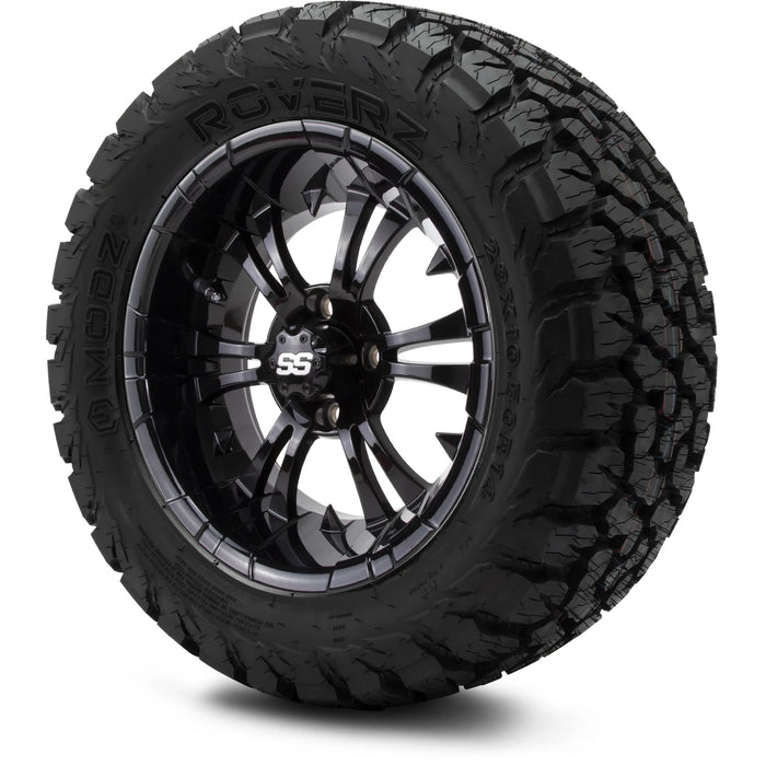 MODZ 14" Vampire Glossy Black Wheels & Off-Road Tires Combo