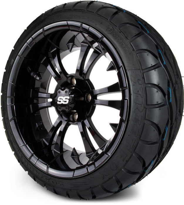 MODZ 14' Vampire Glossy Black - Tire and Wheel Combo