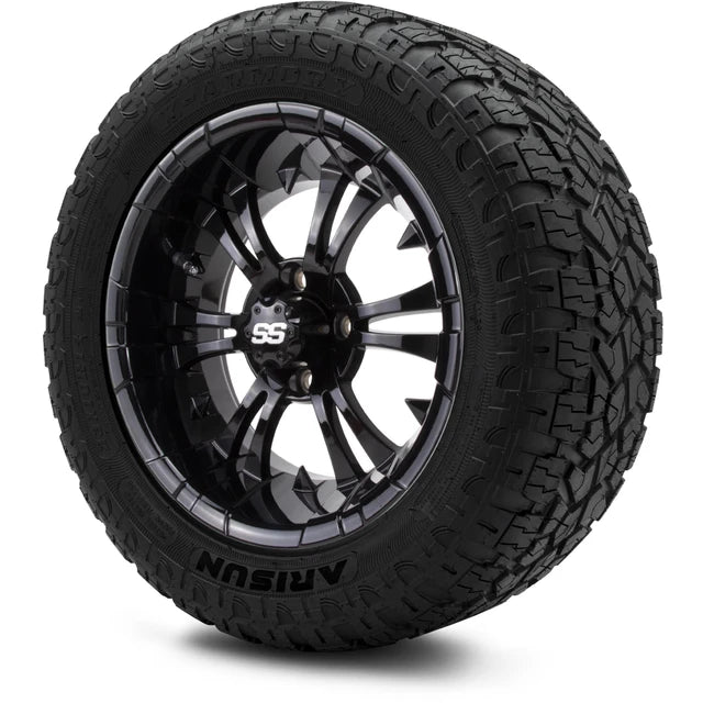 MODZ 14" Vampire Glossy Black Wheels & Off-Road Tires Combo