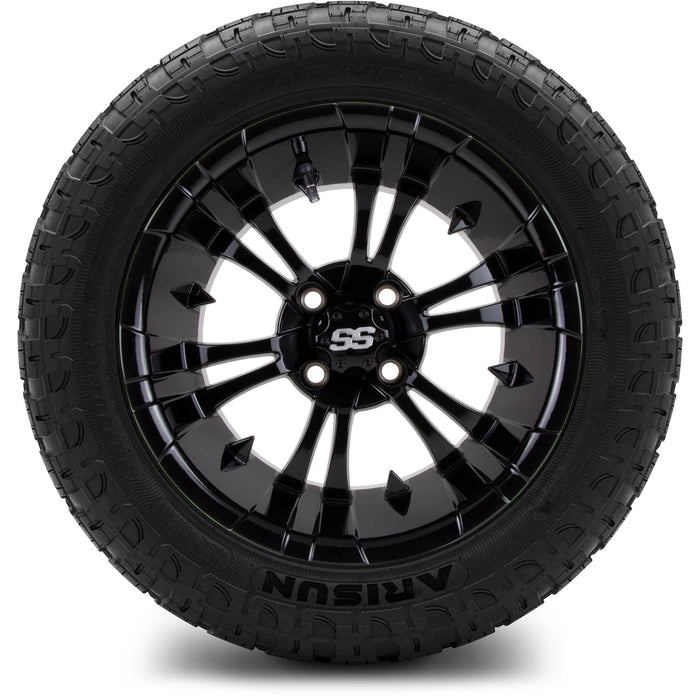 MODZ 14" Vampire Glossy Black Wheels & Off-Road Tires Combo