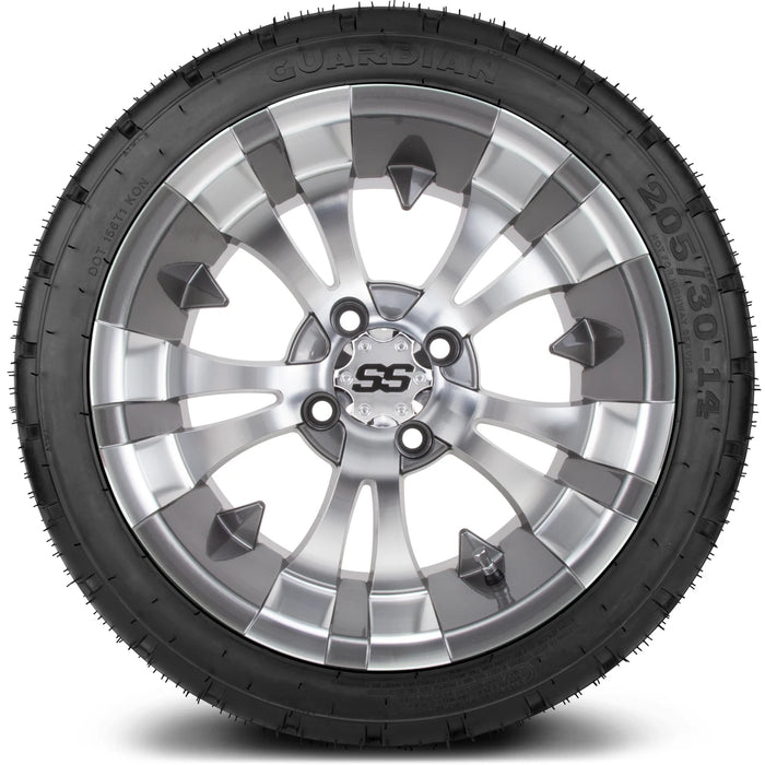 MODZ 14" Vampire Gunmetal Wheels & Street Tires Combo