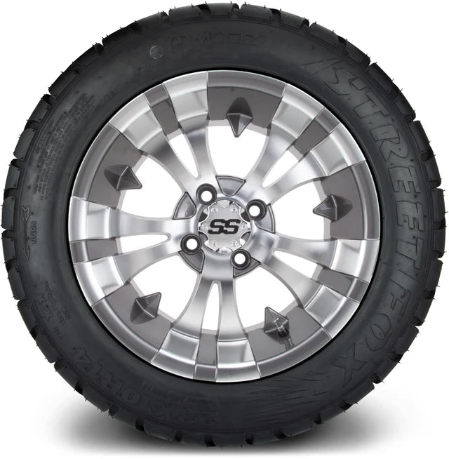 MODZ 14" Vampire Gunmetal Wheels & Street Tires Combo
