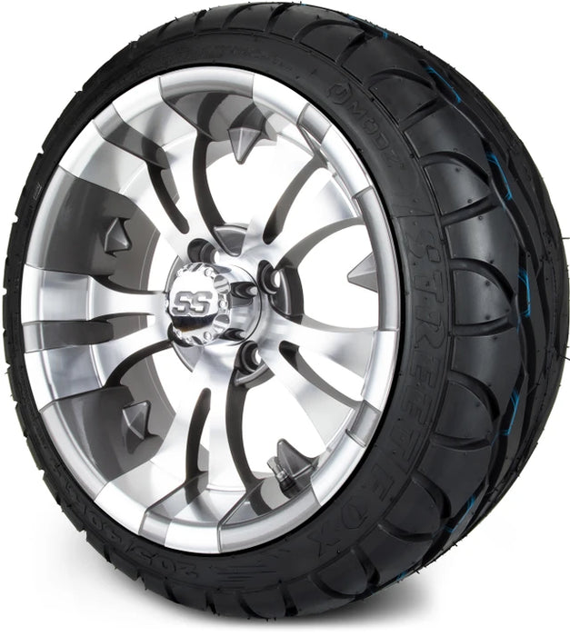 MODZ 14" Vampire Gunmetal Wheels & Street Tires Combo