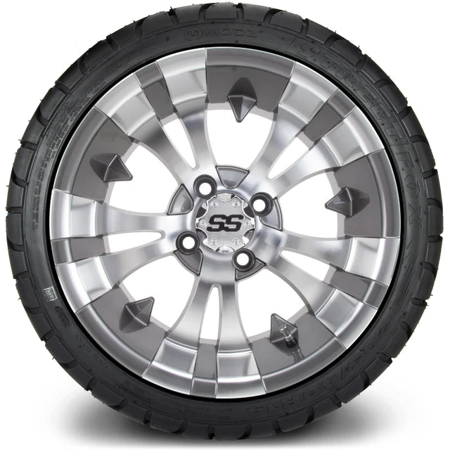 MODZ 14" Vampire Gunmetal Wheels & Street Tires Combo