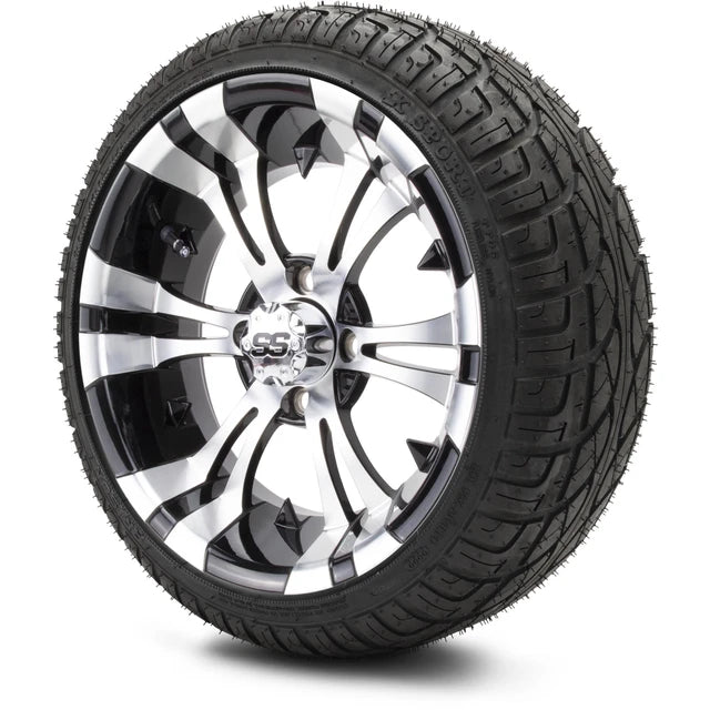 MODZ 14" Vampire Machined Black Wheels & Street Tires Combo