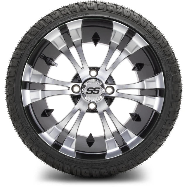 MODZ 14" Vampire Machined Black Wheels & Street Tires Combo