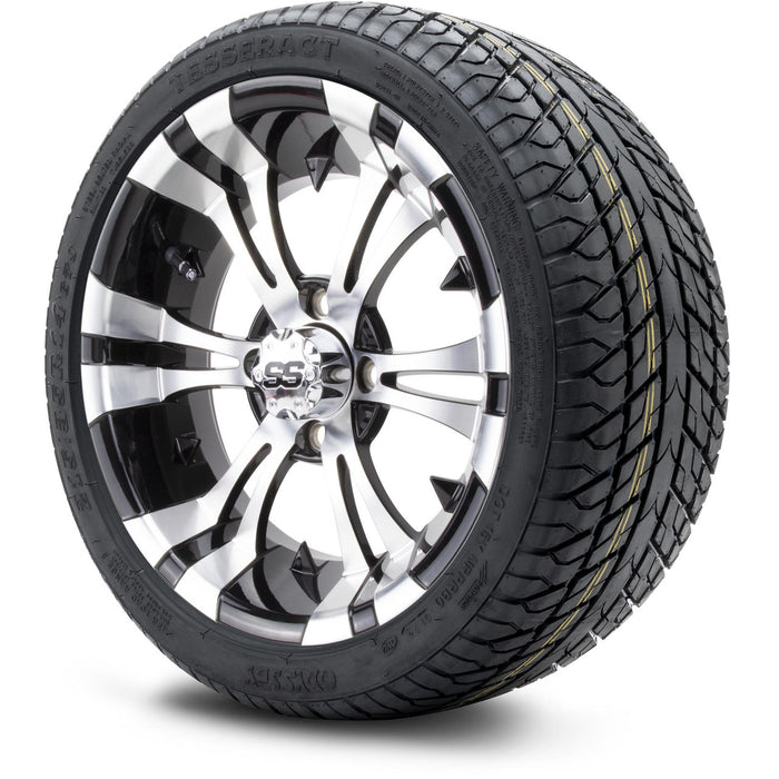 MODZ 14" Vampire Machined Black Wheels & Street Tires Combo