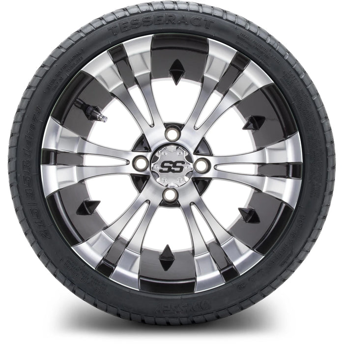 MODZ 14" Vampire Machined Black Wheels & Street Tires Combo