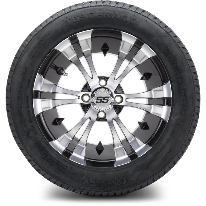 MODZ 14" Vampire Machined Black Wheels & Street Tires Combo