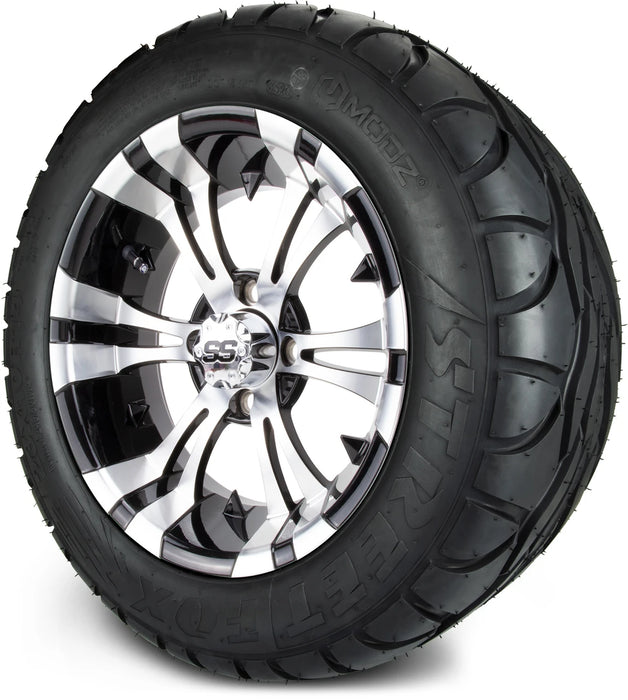 MODZ 14" Vampire Machined Black Wheels & Street Tires Combo