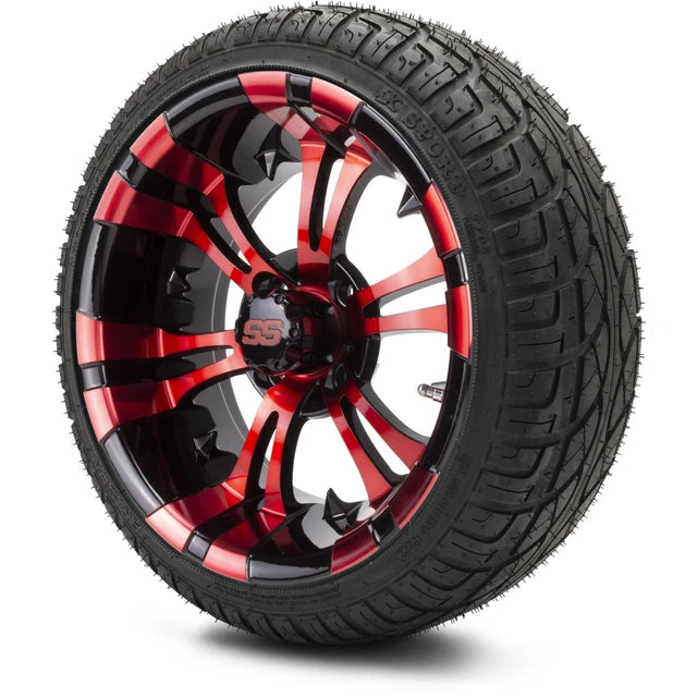 MODZ 14" Vampire Red and Black Wheels & Street Tires Combo