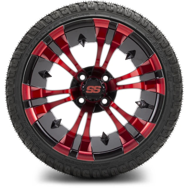 MODZ 14" Vampire Red and Black Wheels & Street Tires Combo