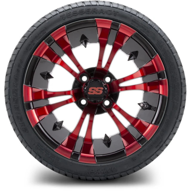 MODZ 14" Vampire Red and Black Wheels & Street Tires Combo