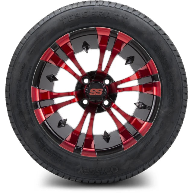 MODZ 14" Vampire Red and Black Wheels & Street Tires Combo