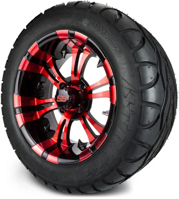 MODZ 14" Vampire Red and Black Wheels & Street Tires Combo