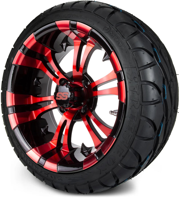 MODZ 14" Vampire Red and Black Wheels & Street Tires Combo