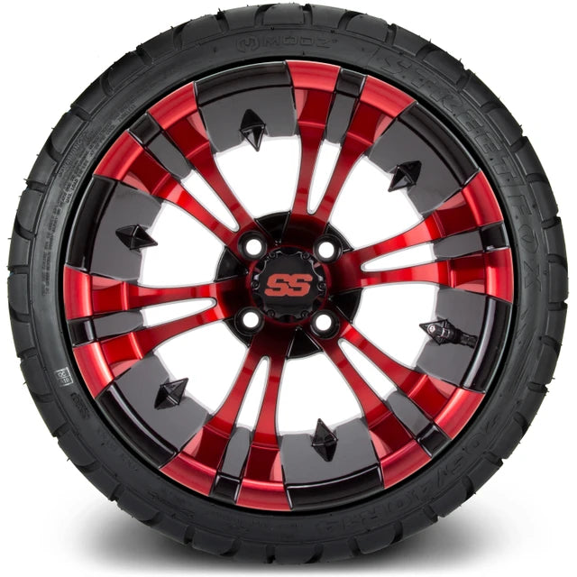 MODZ 14" Vampire Red and Black Wheels & Street Tires Combo