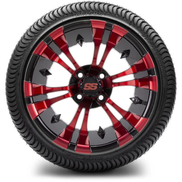 MODZ 14" Vampire Red and Black Wheels & Street Tires Combo