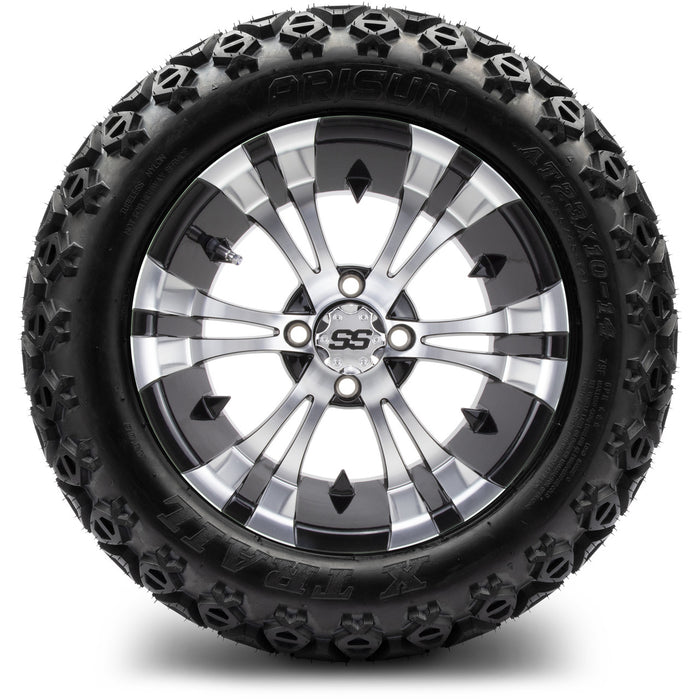 MODZ 14" Vampire Machined Black Wheels & Off-Road Tires Combo