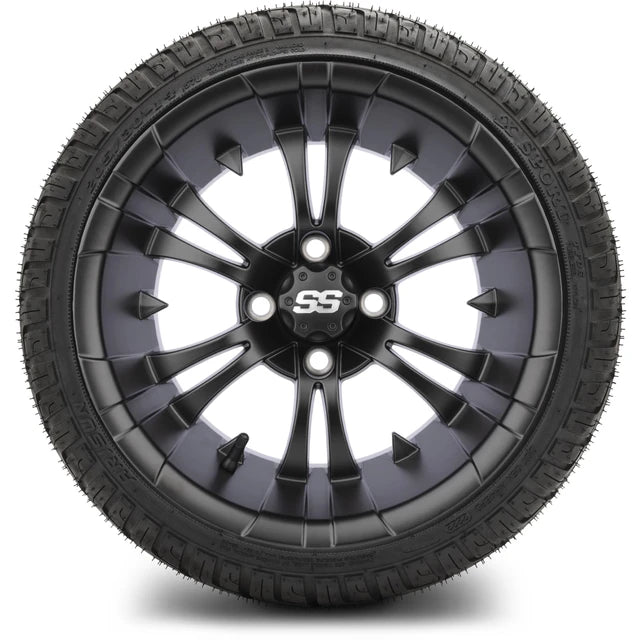 MODZ 14" Vampire Matte Black Wheels & Street Tires Combo