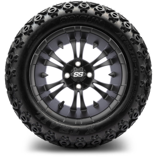 MODZ 14' Vampire Matte Black - Tire and Wheel Combo