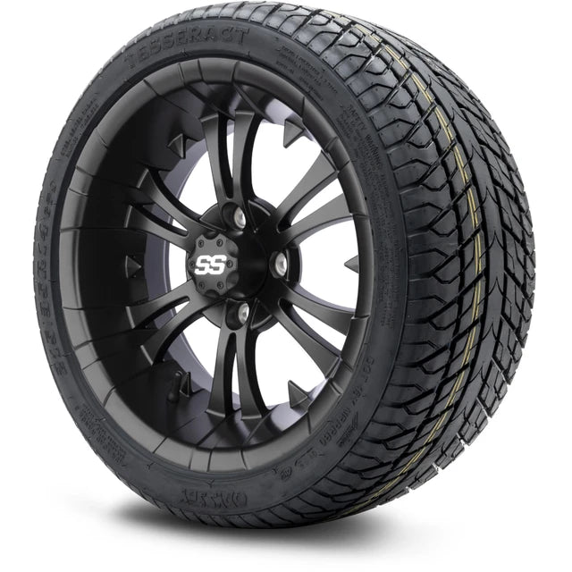 MODZ 14" Vampire Matte Black Wheels & Street Tires Combo