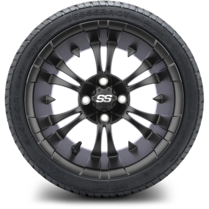 MODZ 14" Vampire Matte Black Wheels & Street Tires Combo