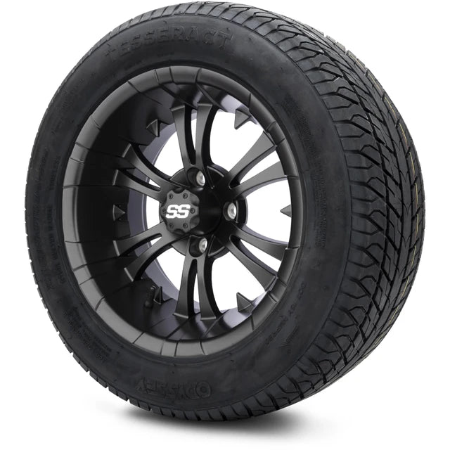 MODZ 14" Vampire Matte Black Wheels & Street Tires Combo
