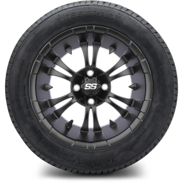 MODZ 14" Vampire Matte Black Wheels & Street Tires Combo