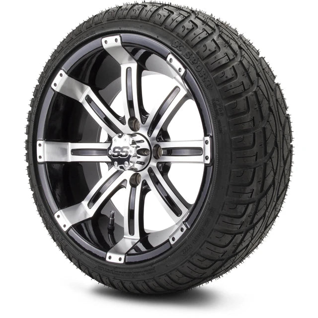MODZ 14" Tempest Machined Black Wheels & Street Tires Combo