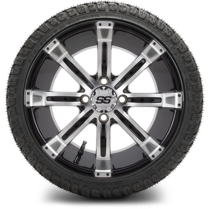 MODZ 14" Tempest Machined Black Wheels & Street Tires Combo