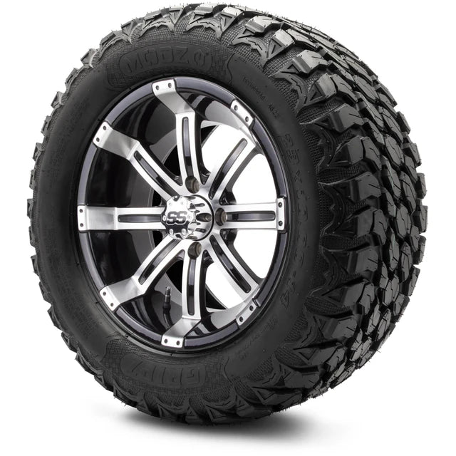 MODZ 14" Tempest Machined Black Wheels & Off-Road Tires Combo