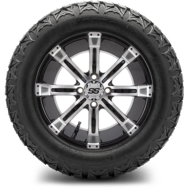 MODZ 14" Tempest Machined Black Wheels & Off-Road Tires Combo
