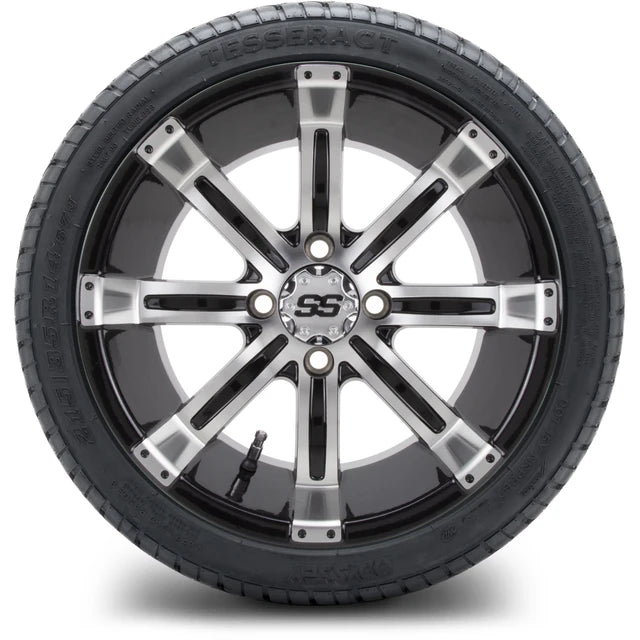 MODZ 14" Tempest Machined Black Wheels & Street Tires Combo