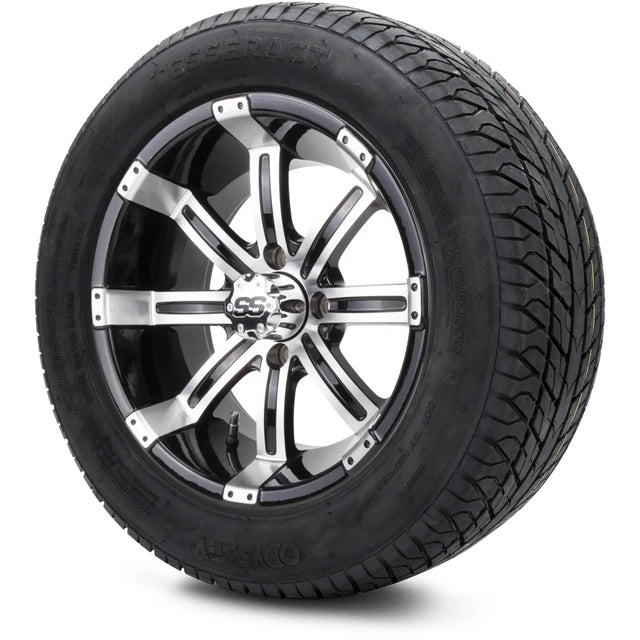 MODZ 14" Tempest Machined Black Wheels & Street Tires Combo