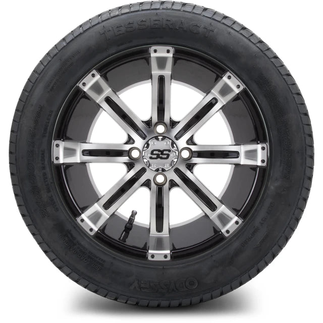 MODZ 14" Tempest Machined Black Wheels & Street Tires Combo
