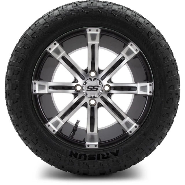 MODZ 14" Tempest Machined Black Wheels & Off-Road Tires Combo