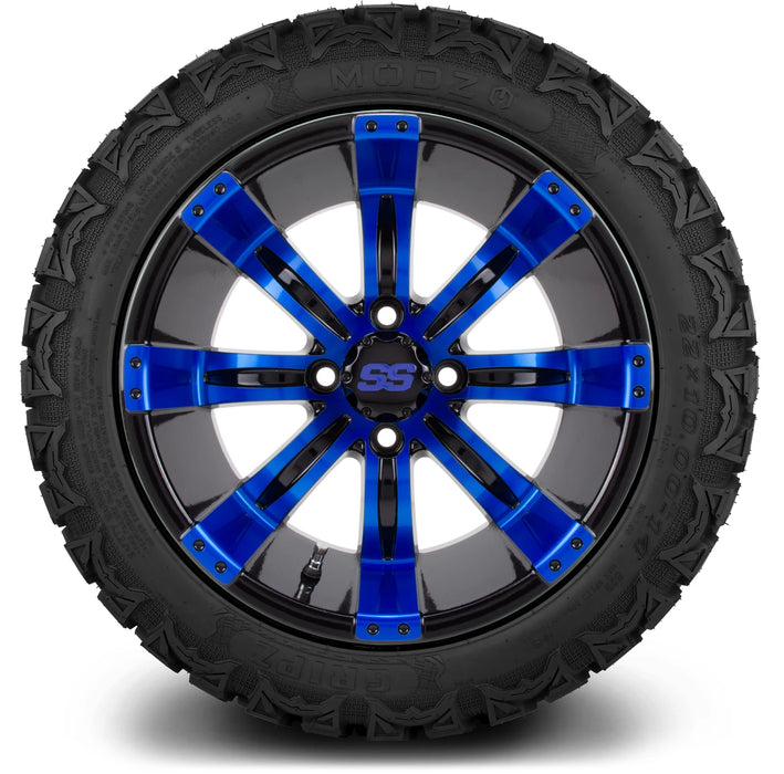 MODZ 14" Tempest Blue and Black Wheels & Off-Road Tires Combo