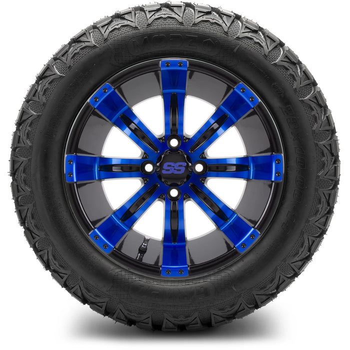 MODZ 14" Tempest Blue and Black Wheels & Off-Road Tires Combo