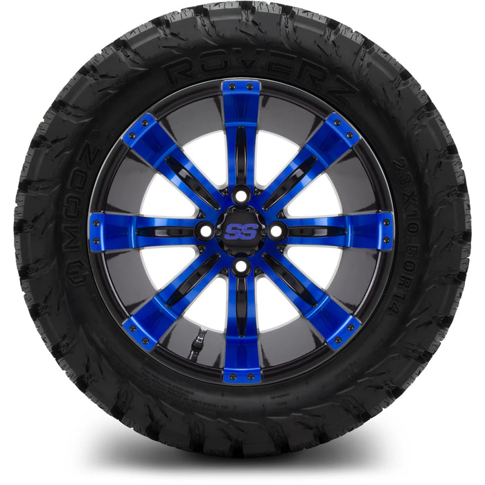 MODZ 14" Tempest Blue and Black Wheels & Off-Road Tires Combo