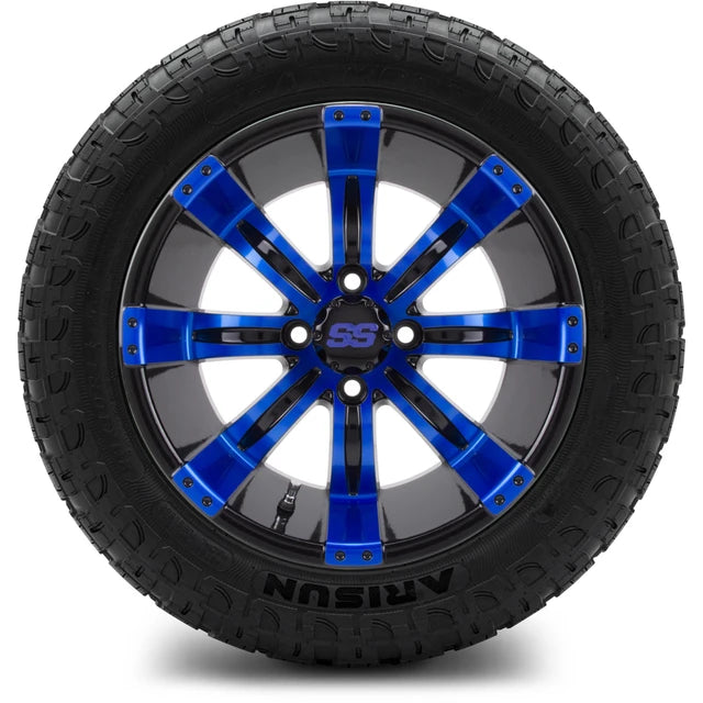 MODZ 14" Tempest Blue and Black Wheels & Off-Road Tires Combo