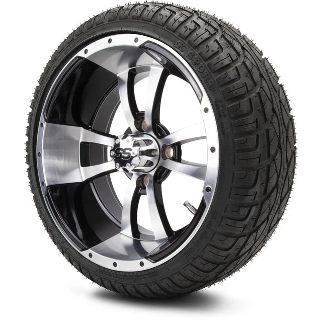 MODZ 14" Storm Trooper Machined Black Wheels & Street Tires Combo