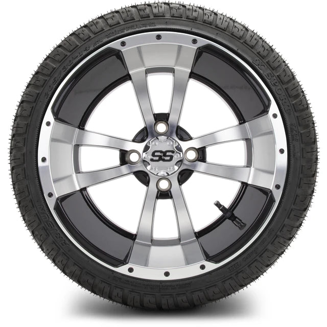 MODZ 14" Storm Trooper Machined Black Wheels & Street Tires Combo